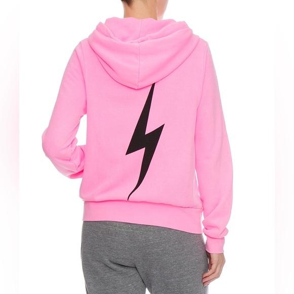AVIATOR NATION Unisex Pink/Black BOLT FULL ZIP HOODIE/Sweatshirt | PRELOVED⚡️🖤 - Picture 2 of 16